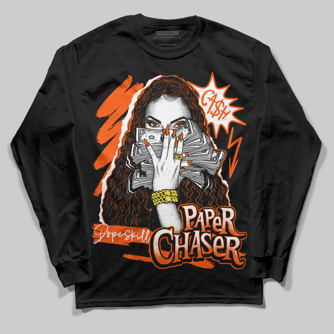 MSCHF Super Normal 2 Orange Milk DopeSkill Long Sleeve T-Shirt NPC Graphic Streetwear - Black