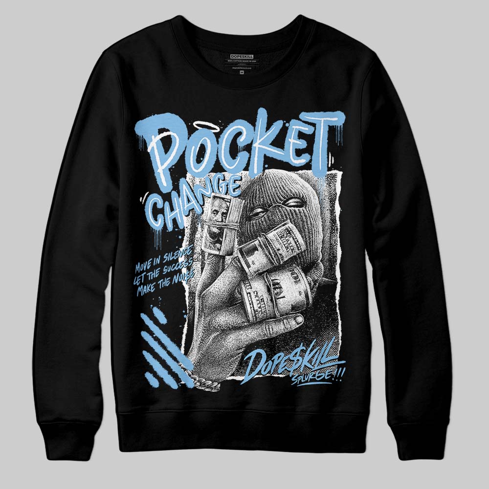 University Blue Sneakers DopeSkill Sweatshirt Pocket Change Graphic Streetwear - Black