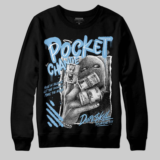University Blue Sneakers DopeSkill Sweatshirt Pocket Change Graphic Streetwear - Black