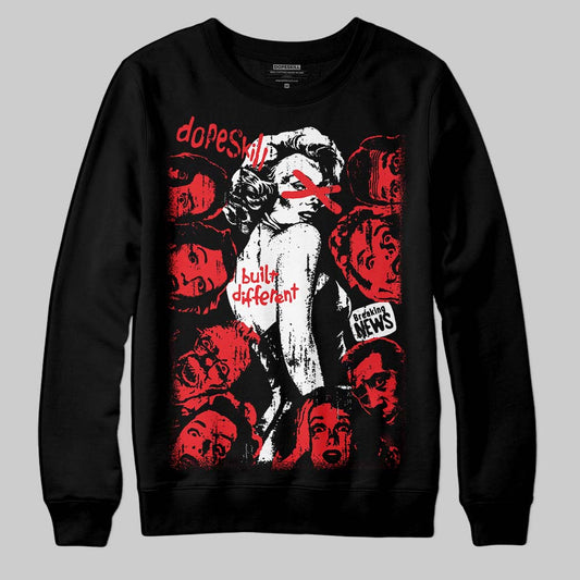 Jordan 11 Retro Cherry DopeSkill Sweatshirt Built Different Graphic Streetwear - black