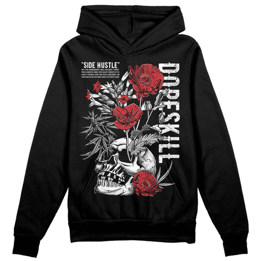 Jordan 12 “Red Taxi” DopeSkill Hoodie Sweatshirt Side Hustle Graphic Streetwear - Black