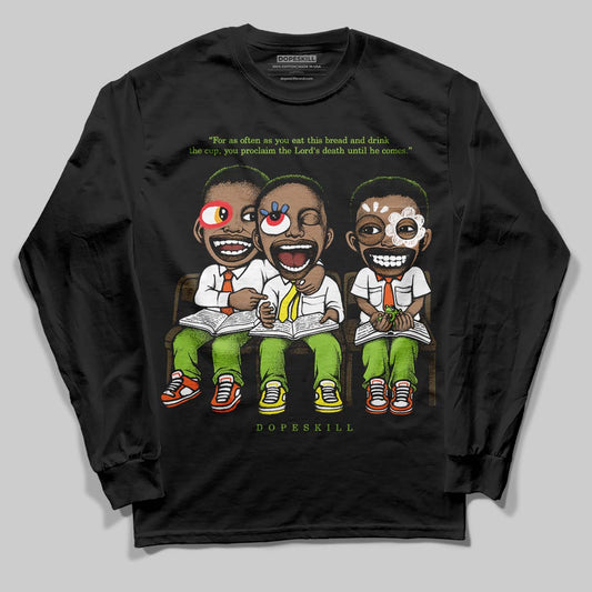 Neon Green Sneakers DopeSkill Long Sleeve T-Shirt First Sunday Graphic Streetwear - Black