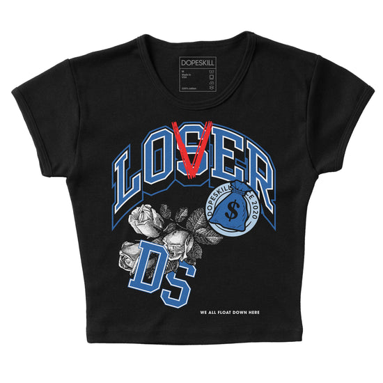 Jordan 11 Low “Space Jam” DopeSkill Women's Crop Top Loser Lover Graphic Streetwear - Black