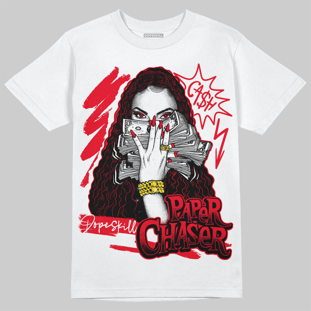 Jordan 4 Red Thunder DopeSkill T-Shirt NPC Graphic Streetwear - White