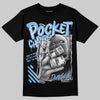 Jordan 6 University Blue DopeSkill T-Shirt Pocket Change Graphic Streetwear - Black