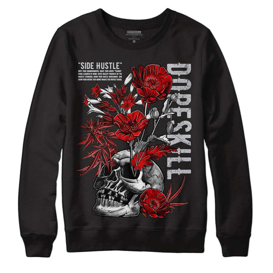 Jordan 2 Retro "Black Cement" DopeSkill Sweatshirt Side Hustle Graphic Streetwear - Black