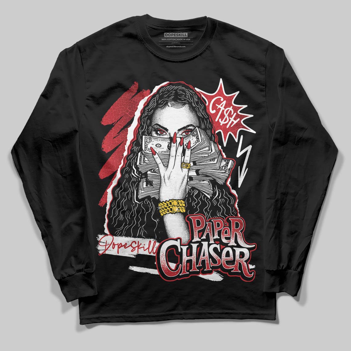 Jordan 1 High OG “Ruby” DopeSkill Long Sleeve T-Shirt NPC Graphic Streetwear - Black