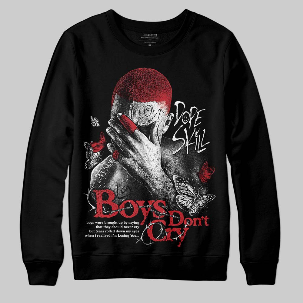 Jordan 1 High OG “Ruby” DopeSkill Sweatshirt Boys Don't Cry Graphic Streetwear - Black