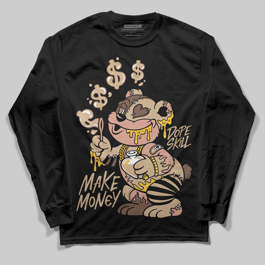 TAN Sneakers DopeSkill Long Sleeve T-Shirt Make Money Graphic Streetwear - Black