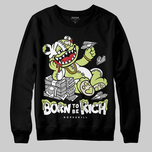Jordan 5 “Luminous Green” DopeSkill Sweatshirt Born To Be Rich Graphic Streetwear - Black