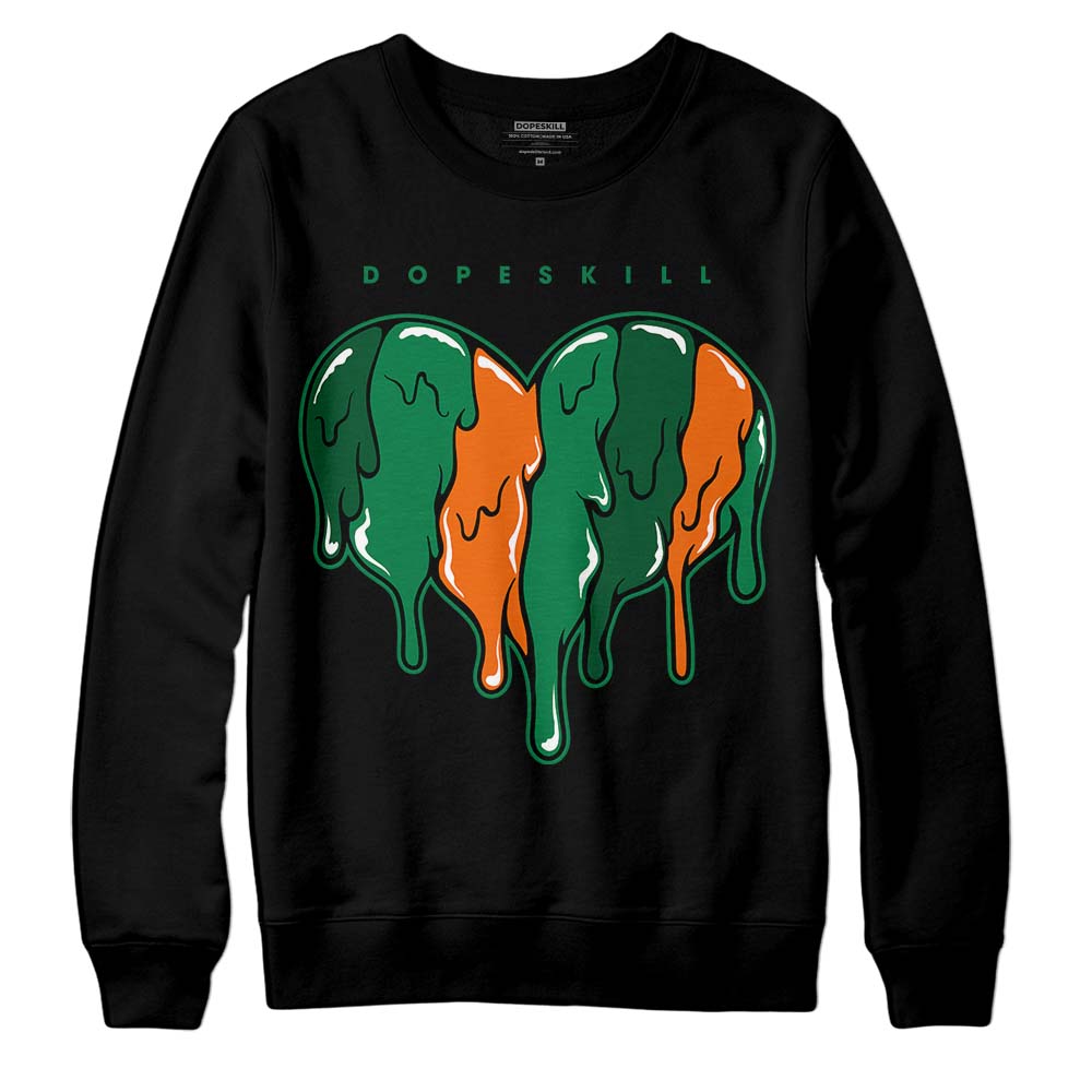 Green Sneakers DopeSkill Sweatshirt Slime Drip Heart Graphic Streetwear - Black