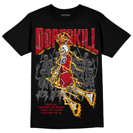 Jordan 7 Retro Cardinal DopeSkill T-Shirt Thunder Dunk Graphic Streetwear - Black 