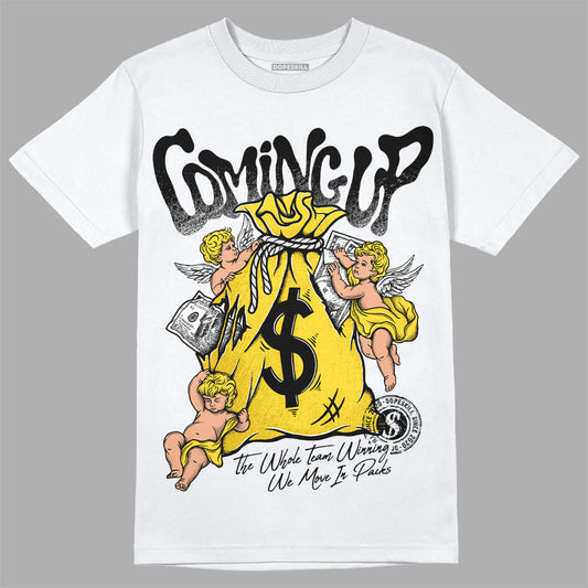 Jordan 4 Thunder DopeSkill T-Shirt Money Bag Coming Up Graphic Streetwear - White 