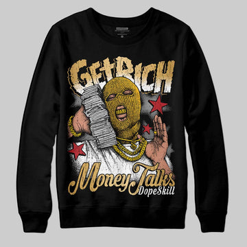 Jordan 12 Retro 'Taxi' 2025 DopeSkill Sweatshirt Get Rich Graphic Streetwear - black