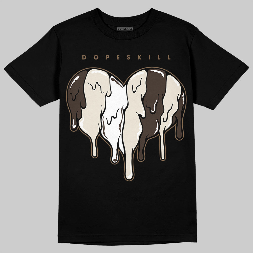 Travis Scott x Air Jordan 1 Low OG “Reverse Mocha” DopeSkill T-Shirt Slime Drip Heart Graphic Streetwear - Black