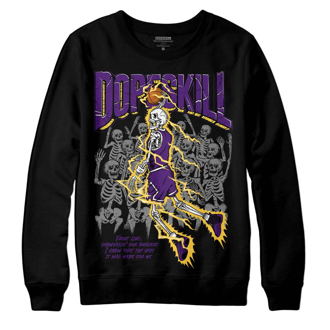 Jordan 12 “Field Purple” DopeSkill Sweatshirt Thunder Dunk Graphic Streetwear - Black