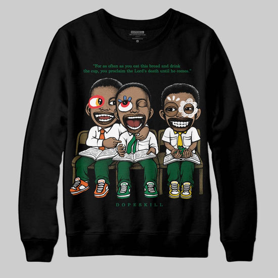 Green Sneakers DopeSkill Sweatshirt First Sunday Graphic Streetwear - Black