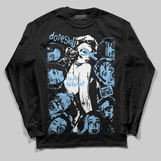 University Blue Sneakers DopeSkill Long Sleeve T-Shirt Built Different Graphic Streetwear - Black