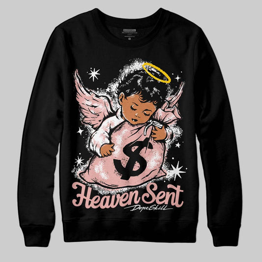 Jordan 1 Low OG “Rust Pink” DopeSkill Sweatshirt Heaven Sent Graphic Streetwear - Black