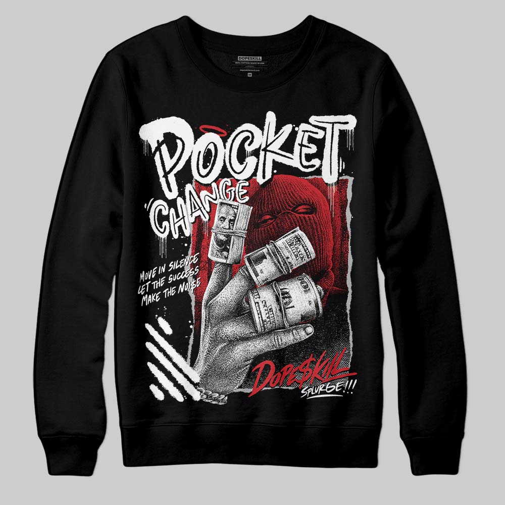 Jordan 4 OG “White Cement” DopeSkill Sweatshirt Pocket Change Graphic Streetwear - Black