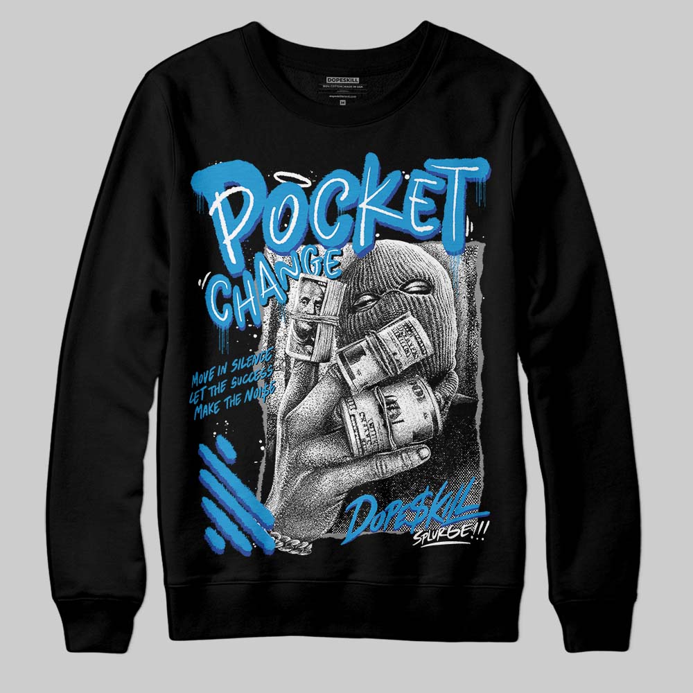 Royal Blue Sneakers DopeSkill Sweatshirt Pocket Change Graphic Streetwear - Black