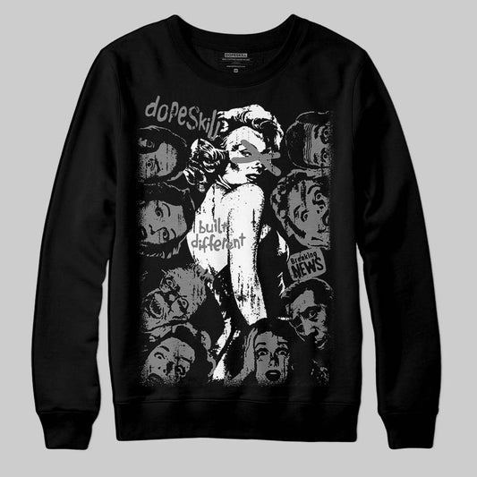 Grey Sneakers DopeSkill Sweatshirt Built Different Graphic Streetwear - Black