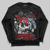 Jordan 5 Retro Fire Red Black Tongue (2025) DopeSkill Long Sleeve T-Shirt Drip Season Graphic Streetwear - Black