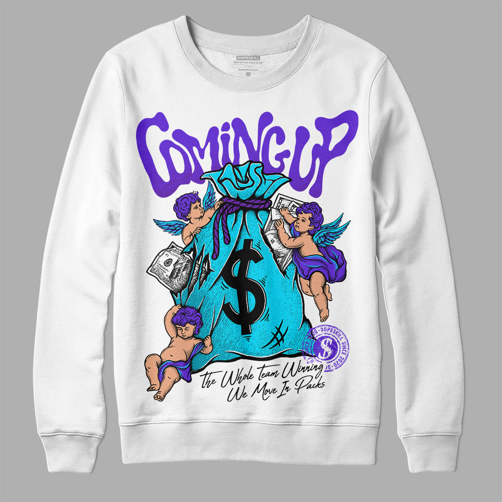 Jordan 6 "Aqua" DopeSkill Sweatshirt Money Bag Coming Up Graphic Streetwear - White