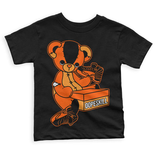 Jordan 12 Retro Brilliant Orange DopeSkill Toddler Kids T-shirt Sneakerhead BEAR Graphic Streetwear - Black