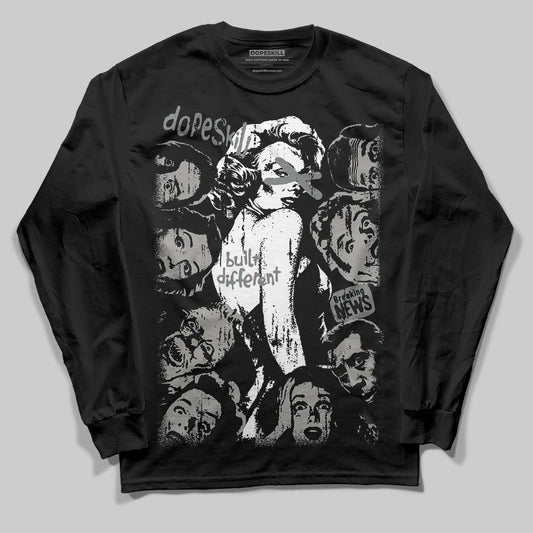 Jordan 9 Cool Grey DopeSkill Long Sleeve T-Shirt Built Different Graphic Streetwear - Black
