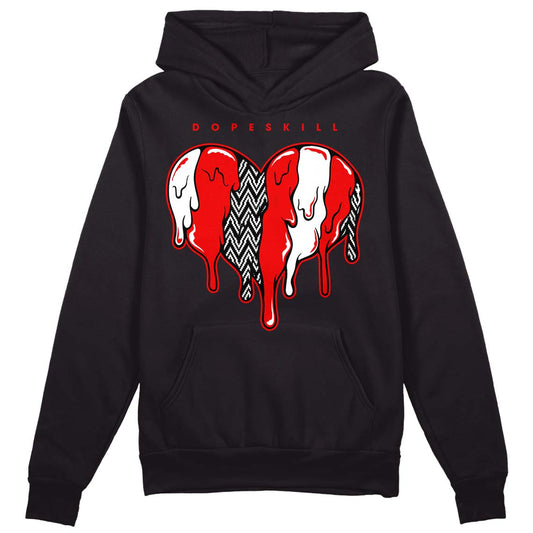 Jordan 12 “Cherry” DopeSkill Hoodie Sweatshirt Slime Drip Heart Graphic Streetwear - Black