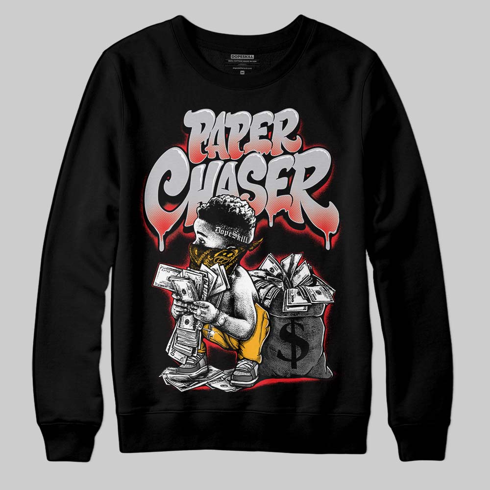 Grey Sneakers DopeSkill Sweatshirt Paper Chaser Boy Graphic Streetwear - Black
