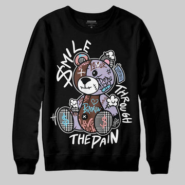 Harris Tweed x Dunk Low Denim Turquoise and Baroque Brown DopeSkill Sweatshirt Smile Through The Pain Graphic Streetwear - Black