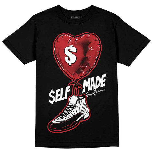 Jordan 12 “Red Taxi” DopeSkill T-Shirt Self Made Graphic Streetwear - Black