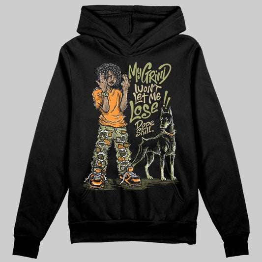 Olive Sneakers DopeSkill Hoodie Sweatshirt My Grind Won't Let Me Lose Graphic Streetwear - Black