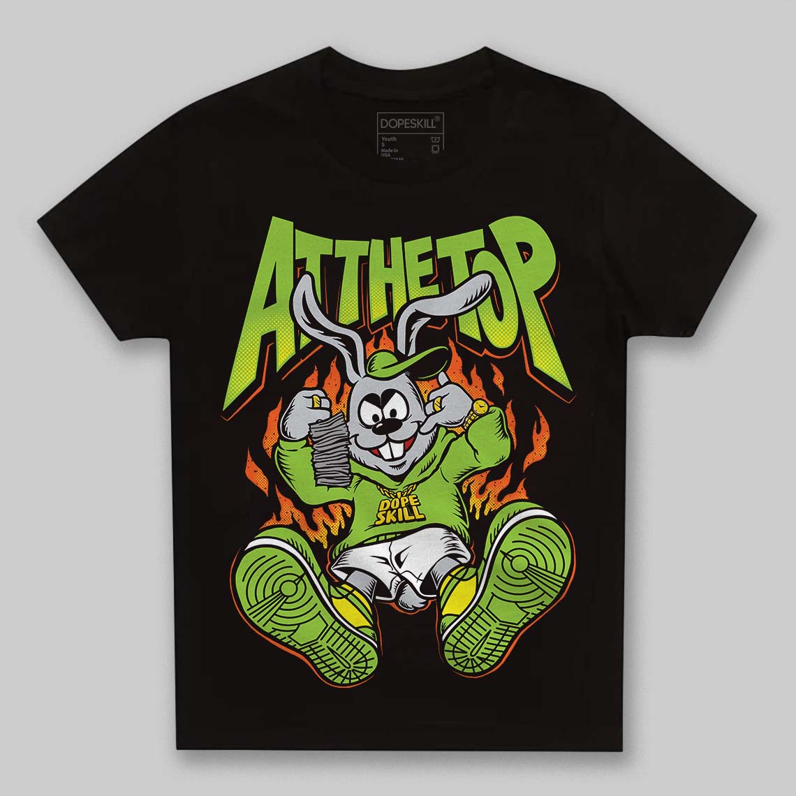 Neon Green Sneakers DopeSkill Toddler Kids T-shirt At The Top Graphic Streetwear - Black