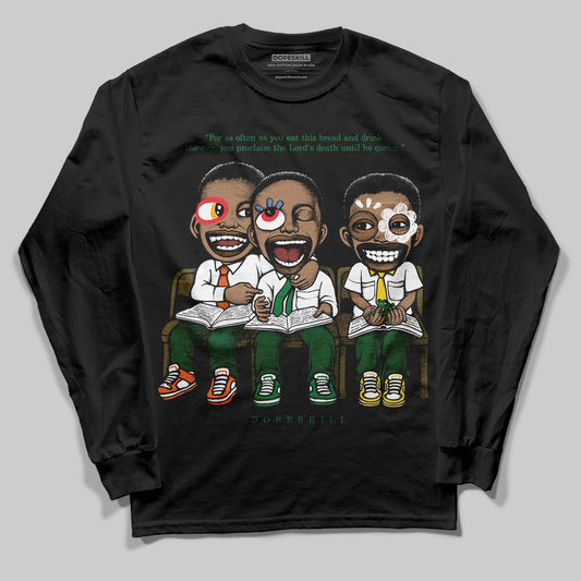 Green Sneakers DopeSkill Long Sleeve T-Shirt First Sunday Graphic Streetwear - Black