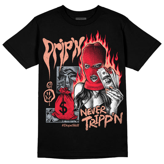 DJ Khaled x Jordan 5 Retro ‘Crimson Bliss’ DopeSkill T-Shirt Drip'n Never Tripp'n Graphic Streetwear - Black