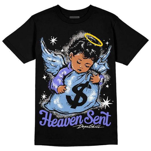 University Blue Sneakers DopeSkill T-Shirt Heaven Sent Graphic Streetwear - Black