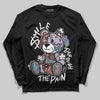 Harris Tweed x Dunk Low Denim Turquoise and Baroque Brown DopeSkill Long Sleeve T-Shirt Smile Through The Pain Graphic Streetwear - Black