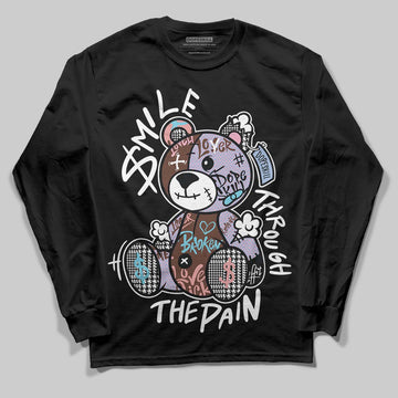Harris Tweed x Dunk Low Denim Turquoise and Baroque Brown DopeSkill Long Sleeve T-Shirt Smile Through The Pain Graphic Streetwear - Black