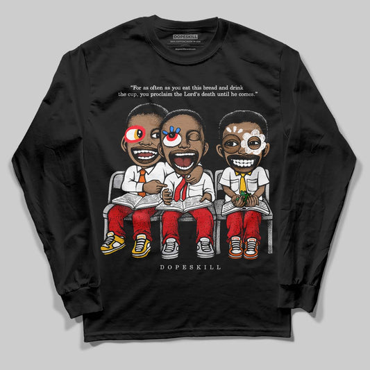 Jordan 4 Retro Red Cement DopeSkill Long Sleeve T-Shirt First Sunday Graphic Streetwear - black