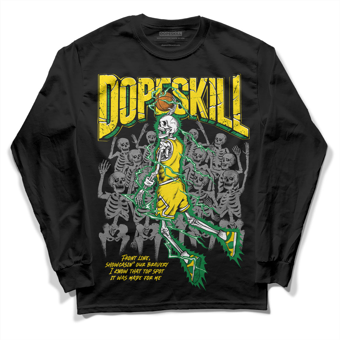 Dunk Low Reverse Brazil DopeSkill Long Sleeve T-Shirt Thunder Dunk Graphic Streetwear - Black
