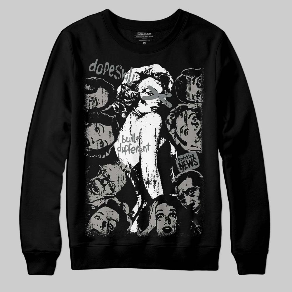 Jordan 9 Cool Grey DopeSkill Sweatshirt Built Different Graphic Streetwear - Black