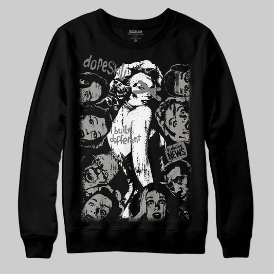 Jordan 9 Cool Grey DopeSkill Sweatshirt Built Different Graphic Streetwear - Black