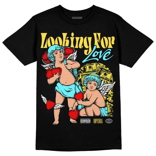 Jordan 5 Aqua DopeSkill T-Shirt Looking For Love Graphic Streetwear - Black