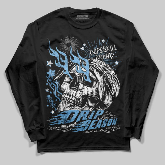 University Blue Sneakers DopeSkill Long Sleeve T-Shirt Drip Season Graphic Streetwear - Black