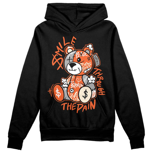 Jordan 3 Georgia Peach DopeSkill Hoodie Sweatshirt Smile Through The Pain Graphic Streetwear - Black