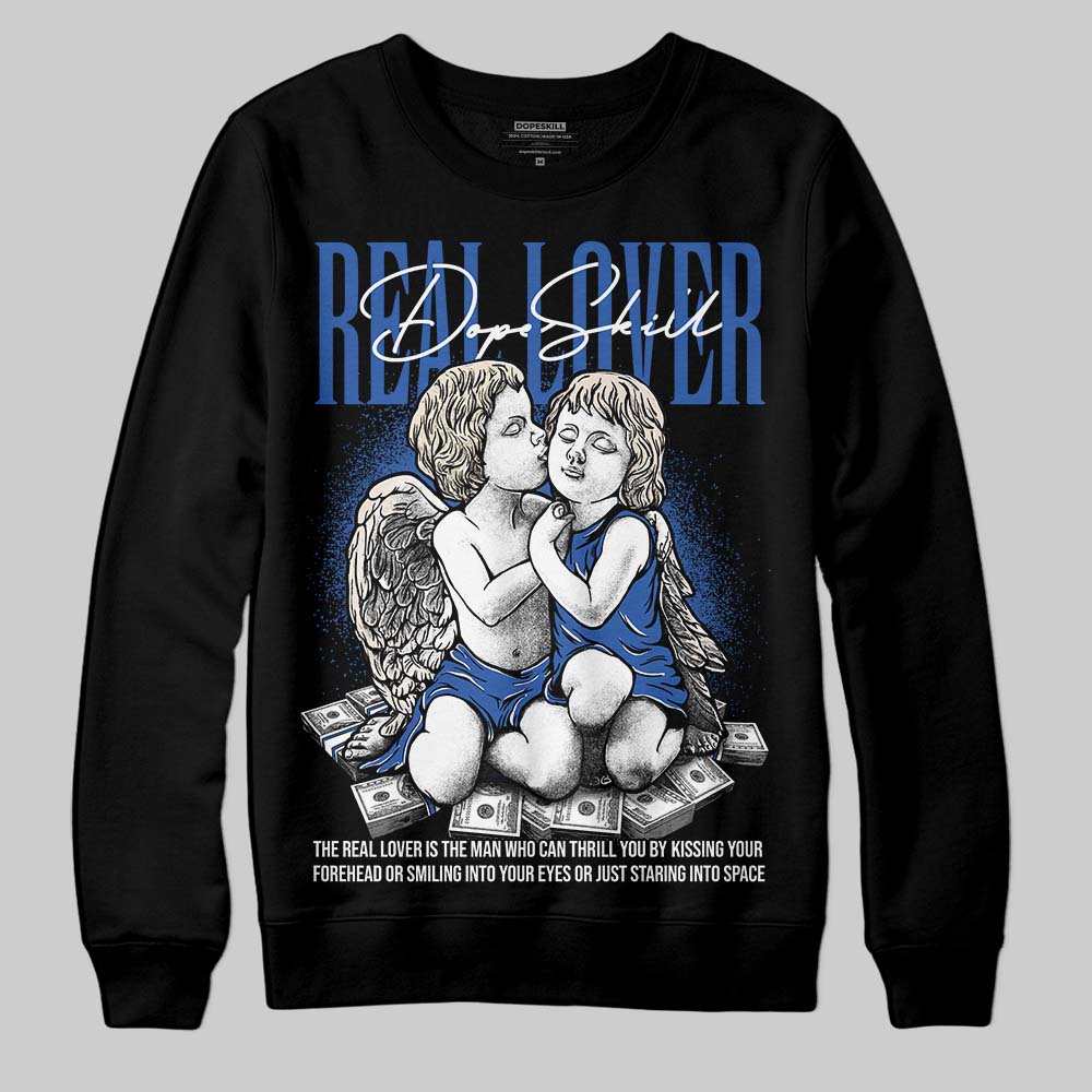 Jordan 1 Low Travis Scott x Fragment DopeSkill Sweatshirt Real Lover Graphic Streetwear - Black