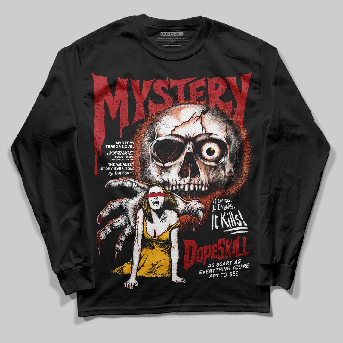 Nigel Sylvester x Air Jordan 4 ‘Brick by Brick’ DopeSkill Long Sleeve T-Shirt Mystery Ghostly Grasp Graphic Streetwear - Black